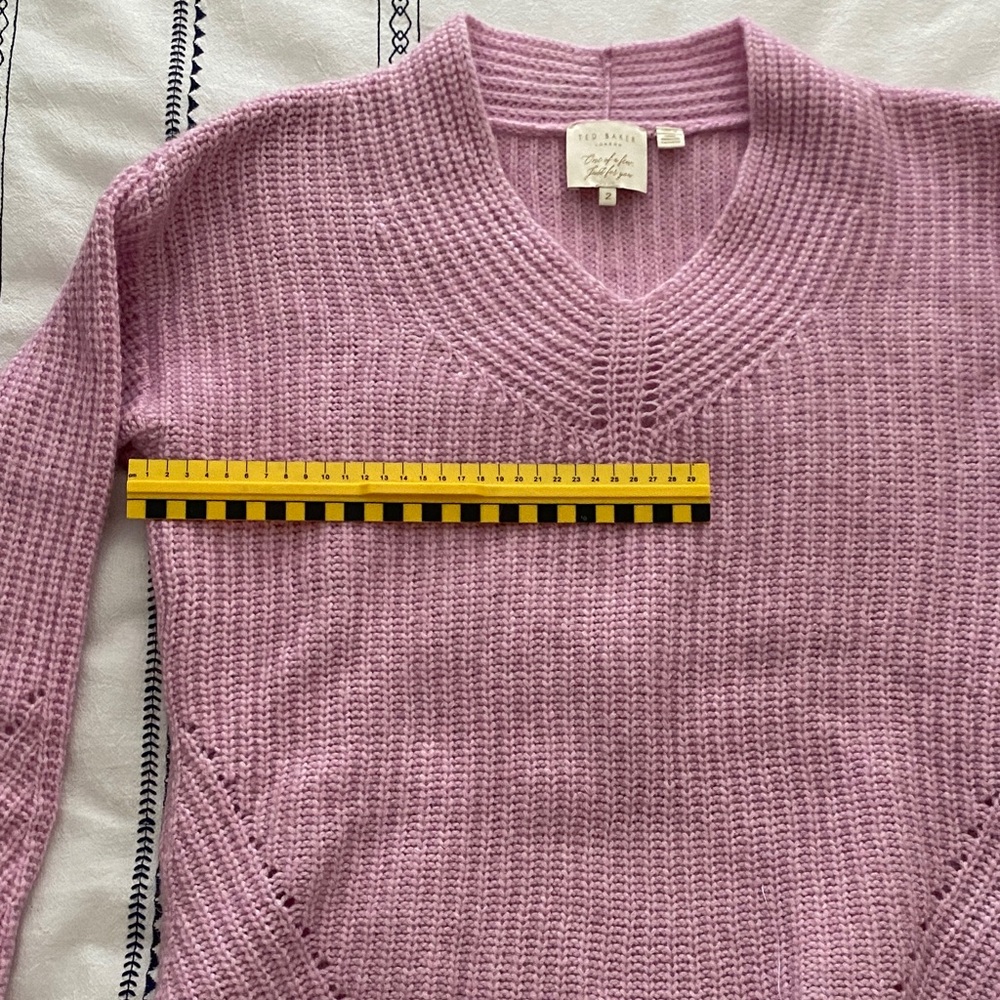 Ted Baker Light Pink V-Neck Sweater - Picture 4 of 5